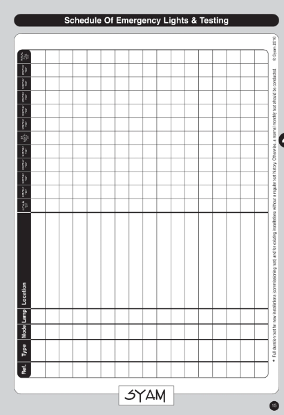 Emergency Lighting Log Book 3