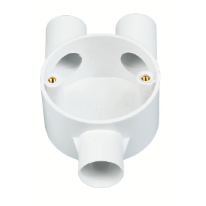 White PVC Three-Way Y Conduit Box