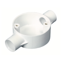 White PVC Two-Way Through Conduit Box