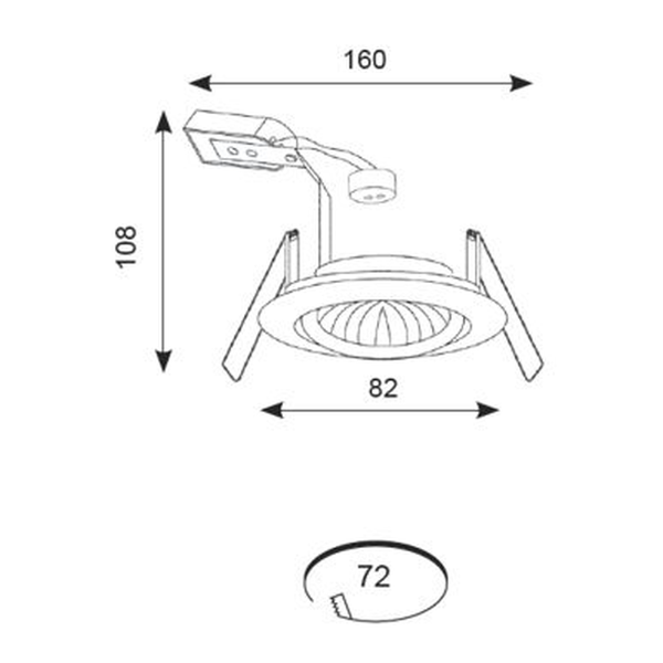 Twistlock Die-Cast Downlight White - Diagram