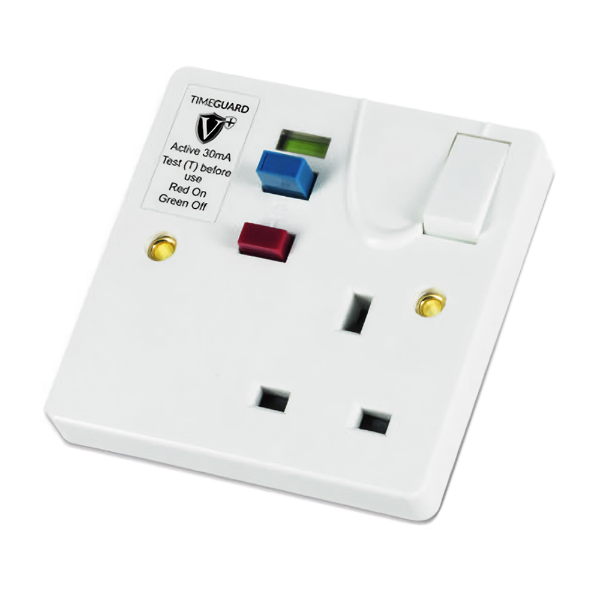 Timeguard RCD01WAVN Active RCD 1-Gang Socket White