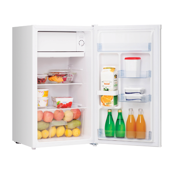 Under Counter Fridge With Freezer Compartment (Door Open, Full)