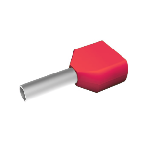 Twin Cord End Ferrule Red