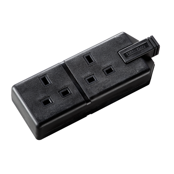 Trailing Double Socket - Black 1