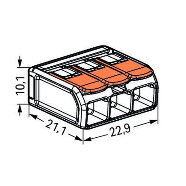 Lever Connector 3-Pole Large Diagram