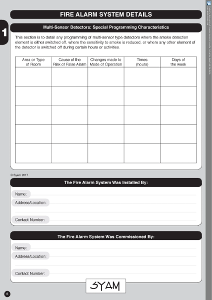 Emergency Fire Alarm Log Book 3