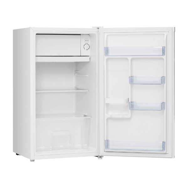 Under Counter Fridge With Freezer Compartment (Door Open, Empty)