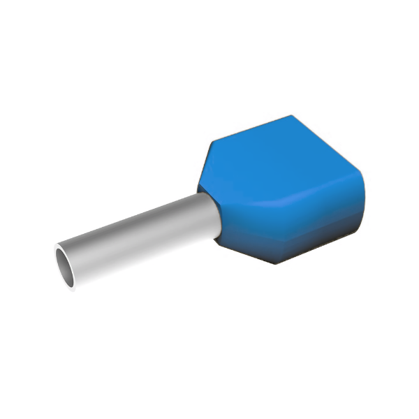 Twin Cord End Ferrule Blue