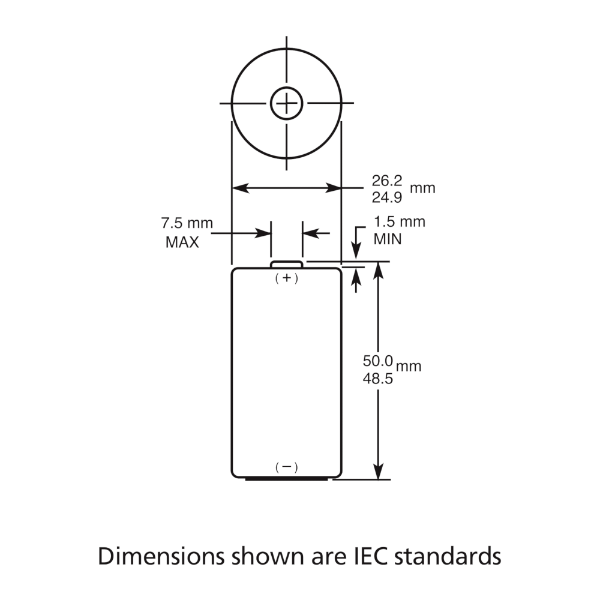 C Battery Dimensions