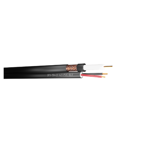 RG59+2C 0.5mm SHOTGUN COAXIAL CABLE BLACK