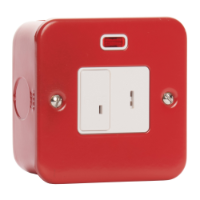 13A Key Switch DP Neon Surface Mounted Red