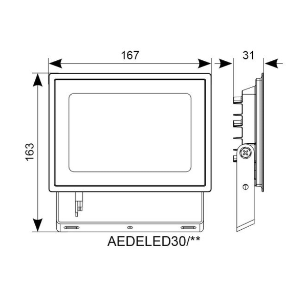 Eden LED Floodlight 30W - Diagram