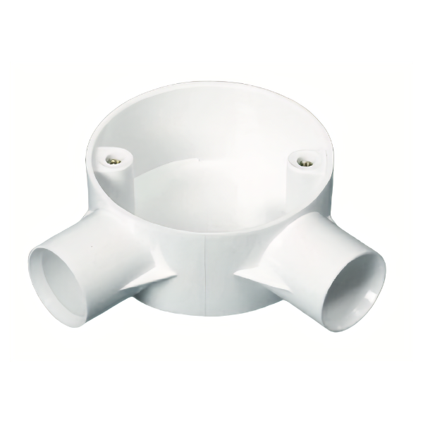 White PVC Two-Way Angled Conduit Box