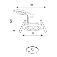 Twistlock Die-Cast Downlight Satin Chrome - Diagram