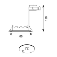 Bathroom Die-Cast Downlight Chrome - Diagram