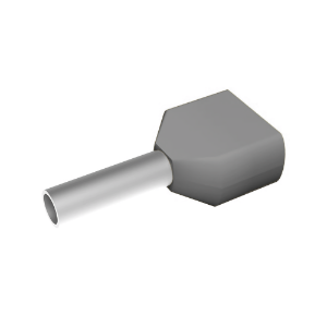 Twin Cord End Ferrule Grey